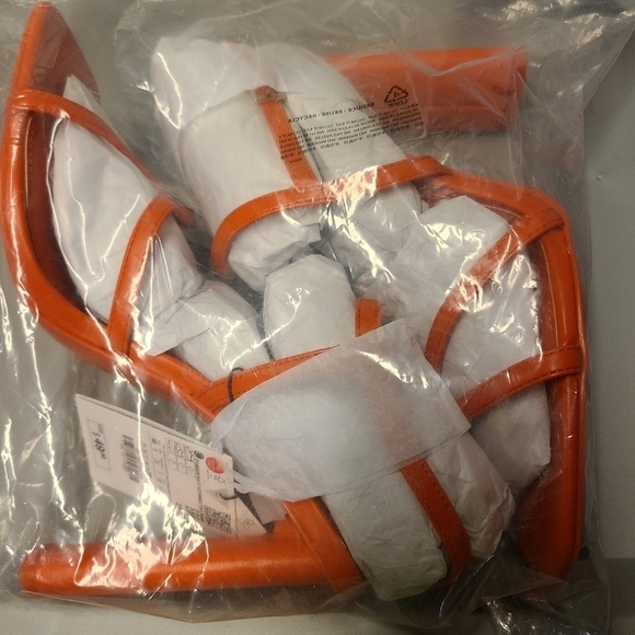 6- ZARA HIGH HEELED STRAPPY SANDALS ORANGE | 3347/910 - Picture 6 of 6